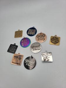 10pc mix Steel charms #0141