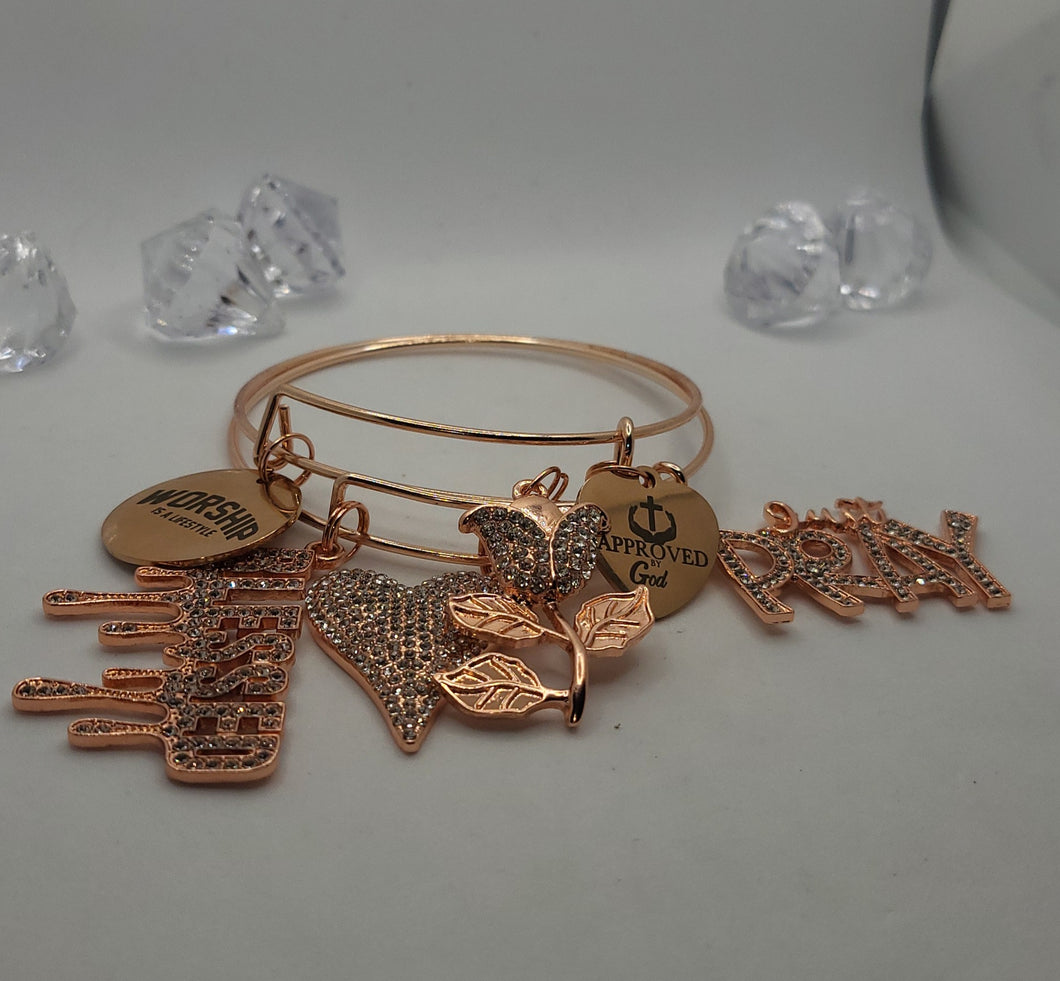 3pc Bangle adjustable Set (Rose Gold)