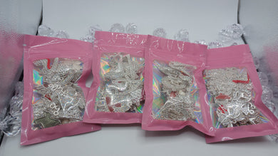 10pc Luxury Non-Designer Silver charm Bling Mix bag