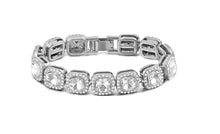 Load image into Gallery viewer, Mini square Cuban link rhinestone bracelet 7inch