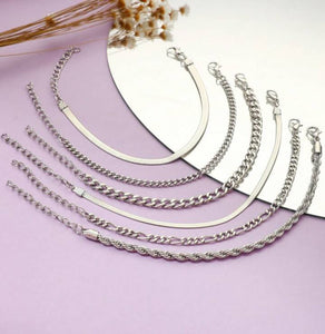 Silver 6pc Bracelets Set