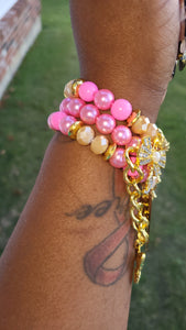 She is a Warrior (Breast Cancer Bracelet) 3pc Set