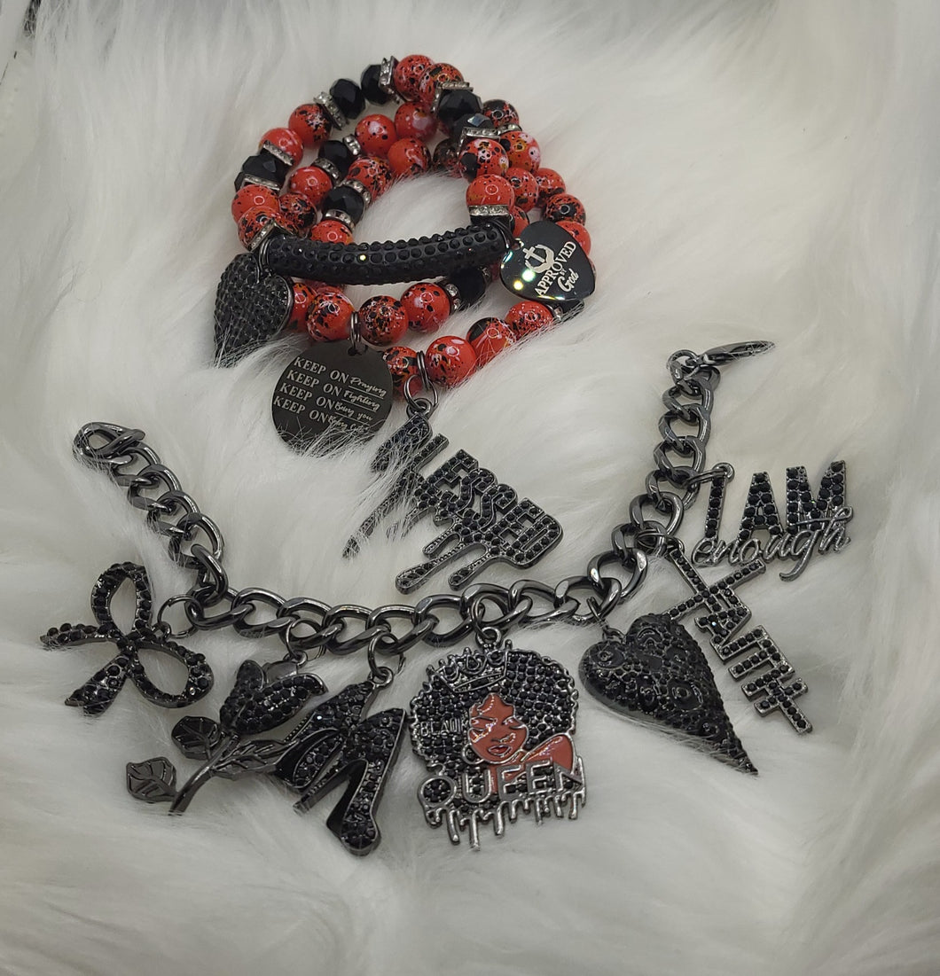 3pc set plus adjustable link bracelet