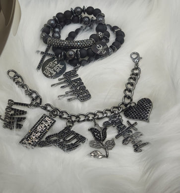 3pc set plus adjustable link bracelet