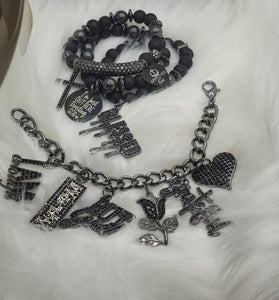 3pc set plus adjustable link bracelet