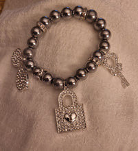 Load image into Gallery viewer, Metal Silver Bracelet 1pc (individual Bracelet) comes with 3 charms