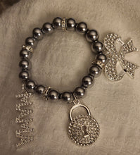 Load image into Gallery viewer, Metal Silver Bracelet 1pc (individual Bracelet) comes with 3 charms