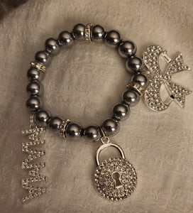 Metal Silver Bracelet 1pc (individual Bracelet) comes with 3 charms