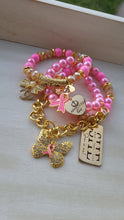 Load image into Gallery viewer, She is a Warrior (Breast Cancer Bracelet) 3pc Set