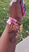 Load image into Gallery viewer, Giving God all my problems (Breast Cancer Bracelet) 3pc 🎀