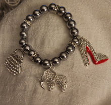 Load image into Gallery viewer, Metal Silver Bracelet 1pc (individual Bracelet) comes with 3 charms