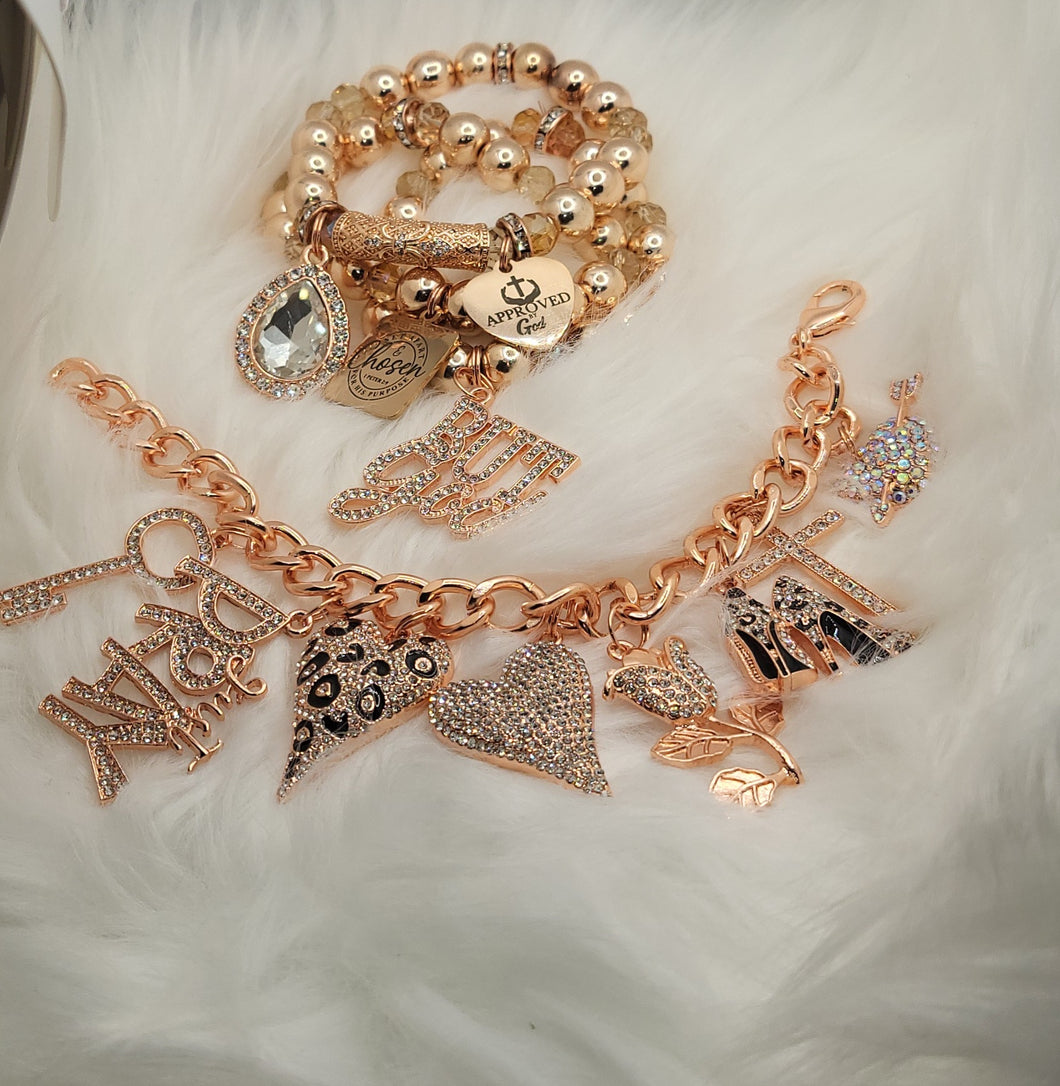 3pc set plus adjustable link bracelet