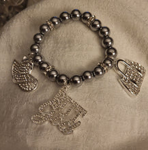 Load image into Gallery viewer, Metal Silver Bracelet 1pc (individual Bracelet) comes with 3 charms