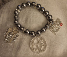 Load image into Gallery viewer, Metal Silver Bracelet 1pc (individual Bracelet) comes with 3 charms