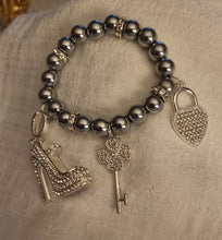 Load image into Gallery viewer, Metal Silver Bracelet 1pc (individual Bracelet) comes with 3 charms