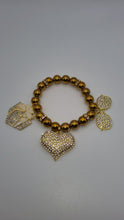 Load image into Gallery viewer, Metal Gold Bracelet 1pc (individual Bracelet) comes with 3 charms