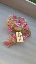 Load image into Gallery viewer, God is good (Breast Cancer Bracelet) 3pc Set