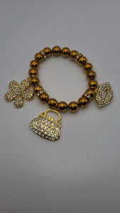 Metal Gold Bracelet 1pc (individual Bracelet) comes with 3 charms