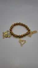 Load image into Gallery viewer, Metal Gold Bracelet 1pc (individual Bracelet) comes with 3 charms