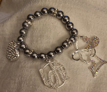 Load image into Gallery viewer, Metal Silver Bracelet 1pc (individual Bracelet) comes with 3 charms