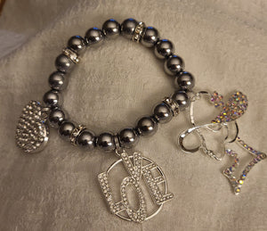 Metal Silver Bracelet 1pc (individual Bracelet) comes with 3 charms