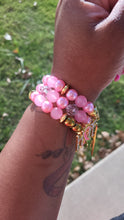 Load image into Gallery viewer, Giving God all my problems (Breast Cancer Bracelet) 3pc 🎀