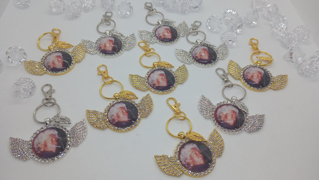 Angel Wings Photo Necklace or Keychain Wings